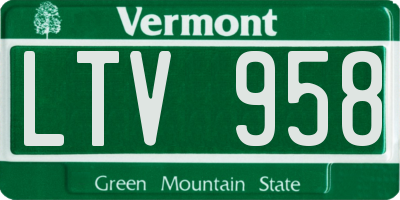 VT license plate LTV958