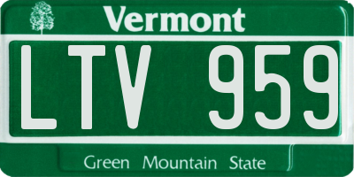 VT license plate LTV959
