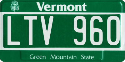VT license plate LTV960
