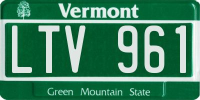 VT license plate LTV961