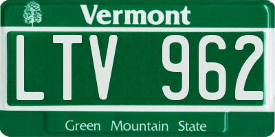 VT license plate LTV962