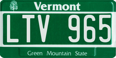 VT license plate LTV965