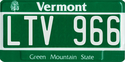 VT license plate LTV966