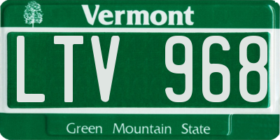 VT license plate LTV968
