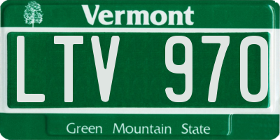 VT license plate LTV970