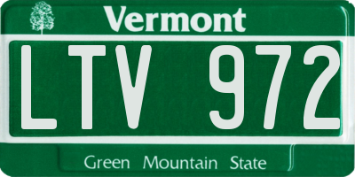 VT license plate LTV972