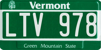 VT license plate LTV978