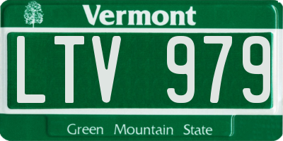 VT license plate LTV979