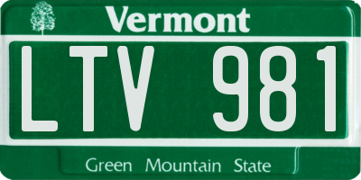 VT license plate LTV981