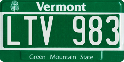 VT license plate LTV983