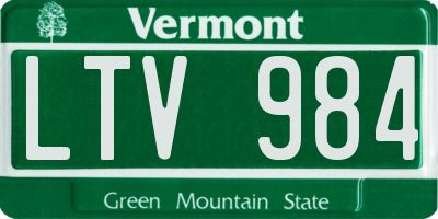 VT license plate LTV984