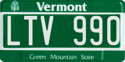 VT license plate LTV990