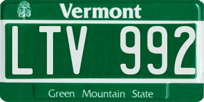 VT license plate LTV992