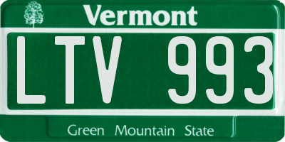 VT license plate LTV993