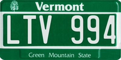 VT license plate LTV994