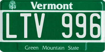 VT license plate LTV996