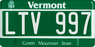 VT license plate LTV997