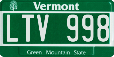 VT license plate LTV998