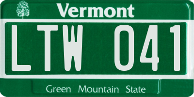 VT license plate LTW041