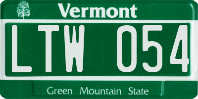 VT license plate LTW054