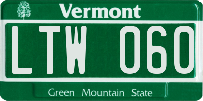 VT license plate LTW060