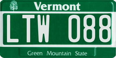 VT license plate LTW088