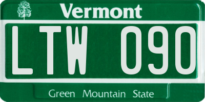 VT license plate LTW090