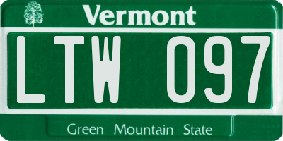 VT license plate LTW097