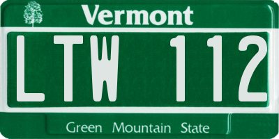 VT license plate LTW112
