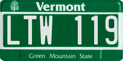 VT license plate LTW119