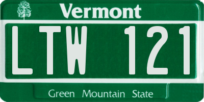 VT license plate LTW121