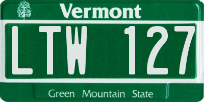 VT license plate LTW127