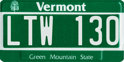 VT license plate LTW130
