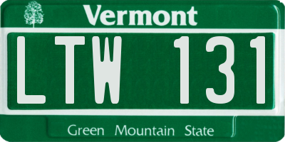 VT license plate LTW131