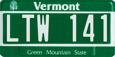 VT license plate LTW141