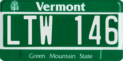 VT license plate LTW146