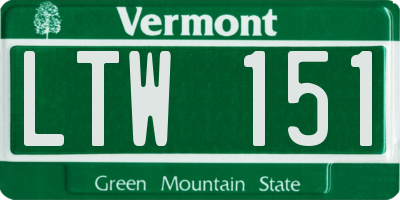 VT license plate LTW151