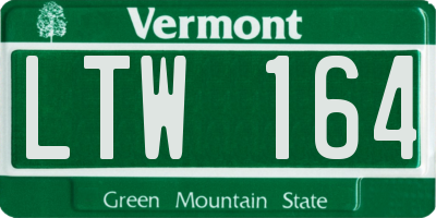 VT license plate LTW164