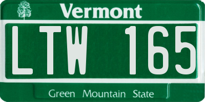 VT license plate LTW165