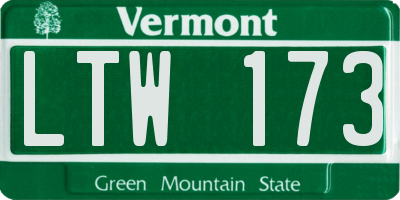 VT license plate LTW173