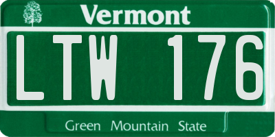 VT license plate LTW176