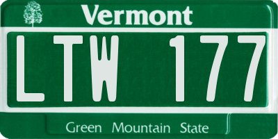 VT license plate LTW177