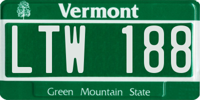 VT license plate LTW188