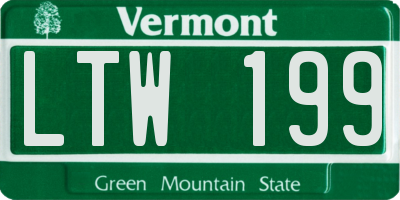 VT license plate LTW199