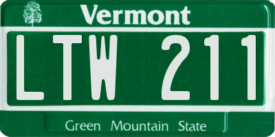 VT license plate LTW211