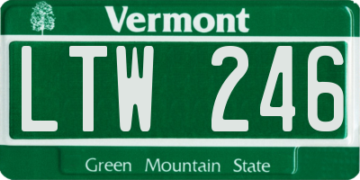 VT license plate LTW246