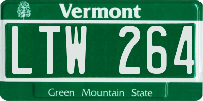 VT license plate LTW264