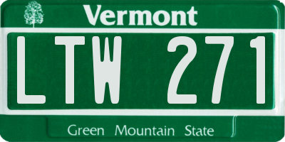 VT license plate LTW271