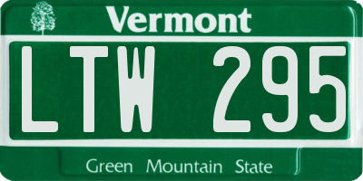 VT license plate LTW295