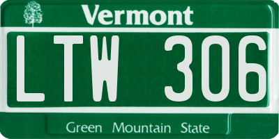 VT license plate LTW306